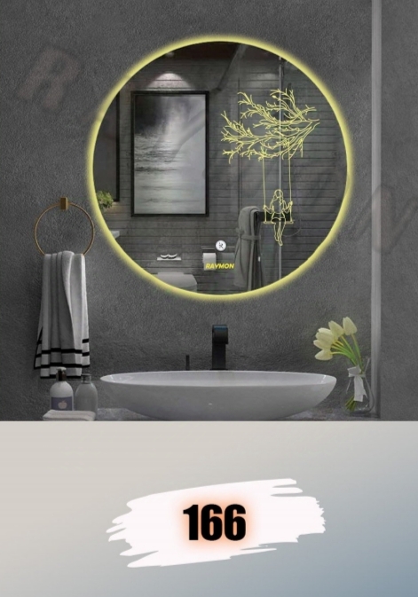 آینه بک لایت گرد کد 166